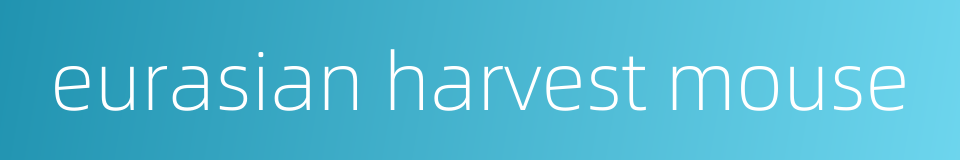 eurasian harvest mouse的同义词