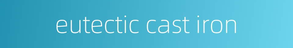 eutectic cast iron的同义词