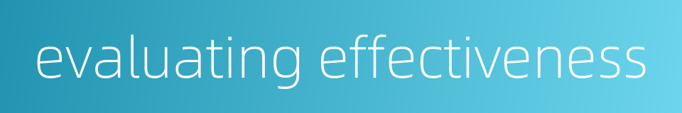 evaluating effectiveness的同义词