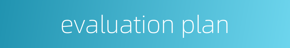 evaluation plan的同义词