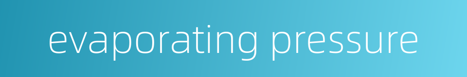 evaporating pressure的同义词
