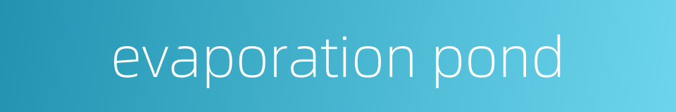 evaporation pond的同义词