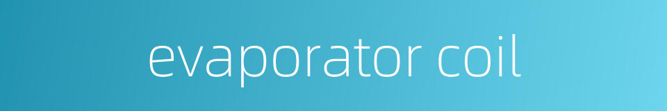 evaporator coil的同义词