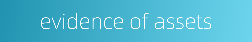 evidence of assets的同义词