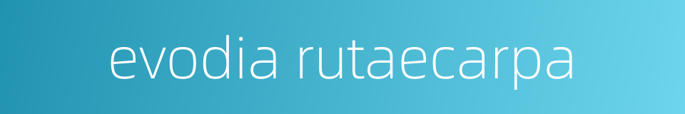 evodia rutaecarpa的同义词
