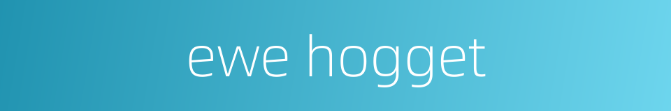 ewe hogget的同义词