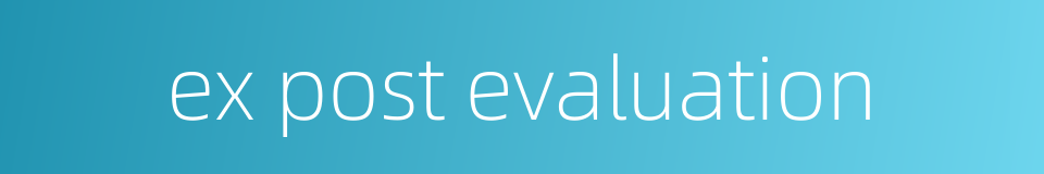 ex post evaluation的同义词