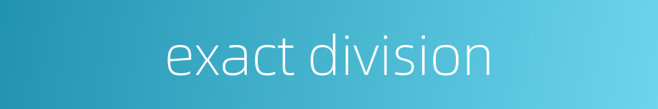exact division的同义词