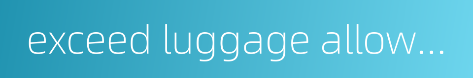 exceed luggage allowance的同义词