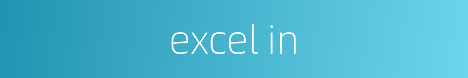 excel in的同义词