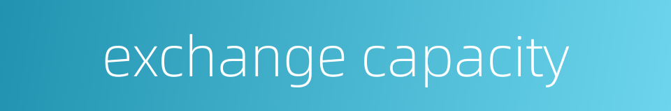 exchange capacity的同义词