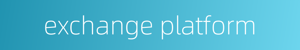 exchange platform的同义词