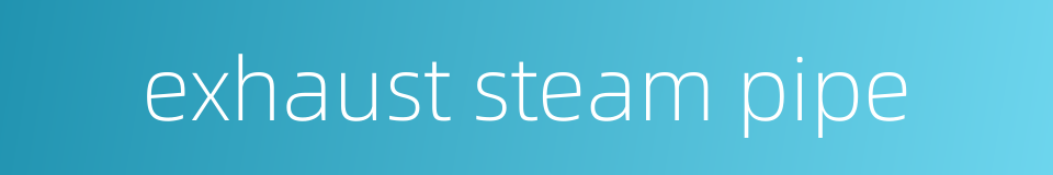 exhaust steam pipe的同义词