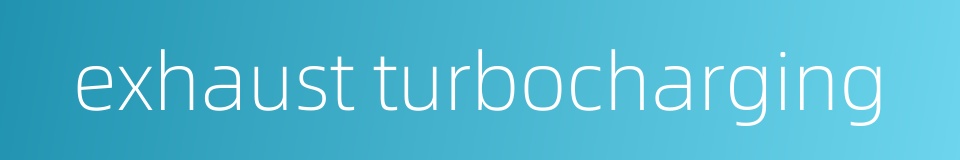 exhaust turbocharging的同义词