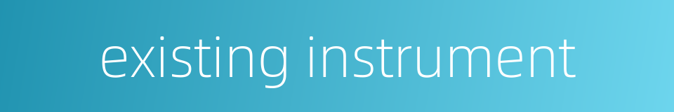 existing instrument的同义词