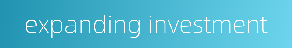 expanding investment的同义词