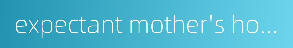 expectant mother's hospital bag的同义词