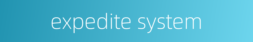 expedite system的同义词
