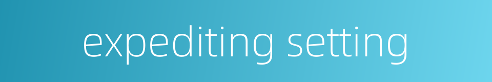 expediting setting的同义词