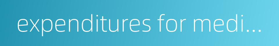 expenditures for medical care and public health的同义词