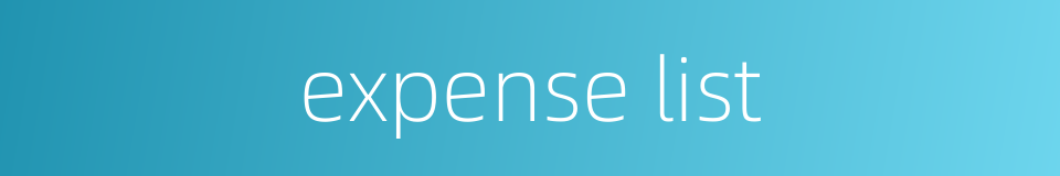 expense list的同义词