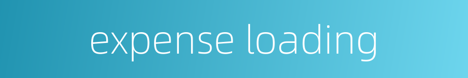 expense loading的同义词