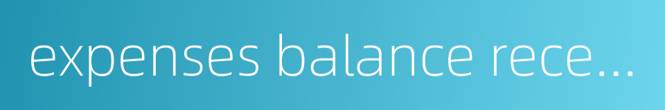 expenses balance receipts的同义词
