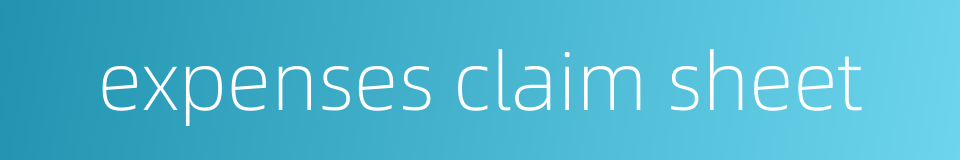 expenses claim sheet的同义词