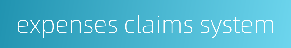 expenses claims system的同义词