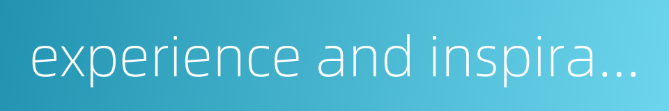 experience and inspiration的同义词