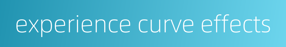 experience curve effects的同义词