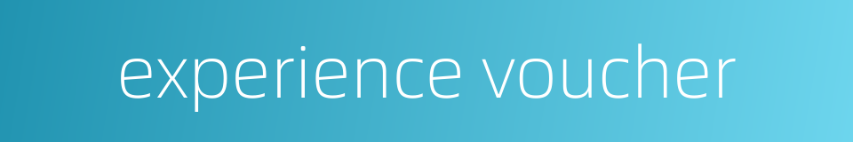 experience voucher的同义词