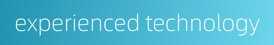 experienced technology的同义词