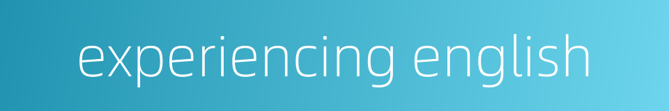 experiencing english的同义词