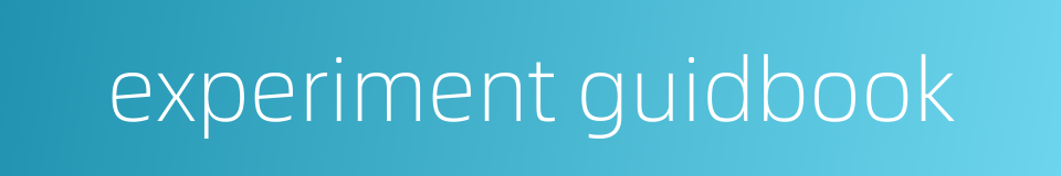 experiment guidbook的同义词