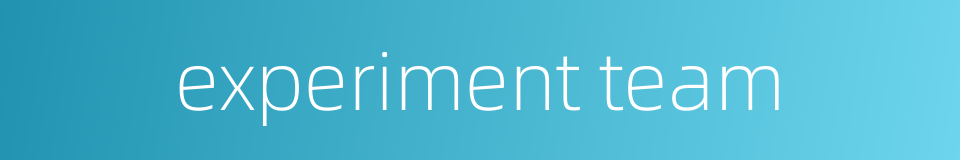 experiment team的同义词