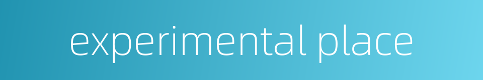 experimental place的同义词