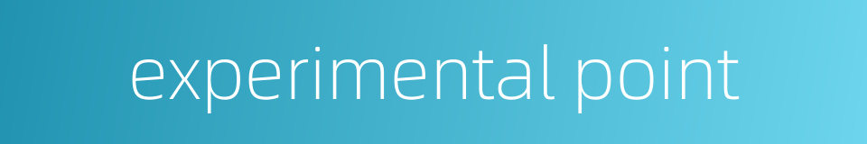 experimental point的同义词