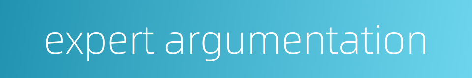expert argumentation的同义词