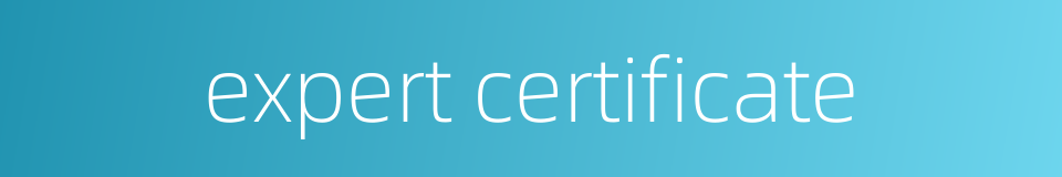 expert certificate的同义词