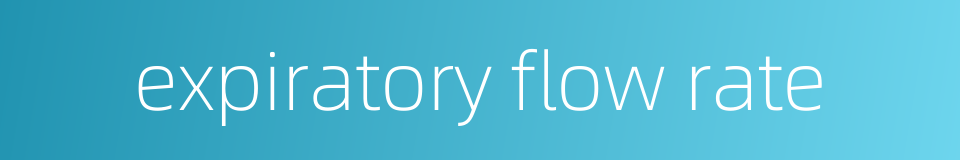 expiratory flow rate的同义词