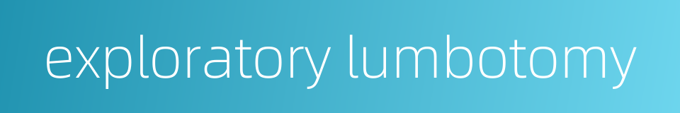 exploratory lumbotomy的同义词