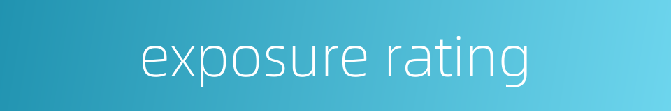 exposure rating的同义词
