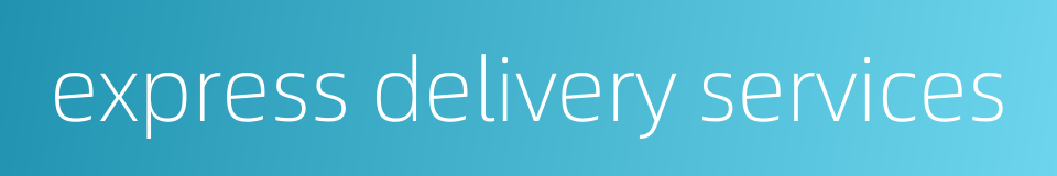 express delivery services的同义词