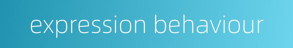 expression behaviour的同义词