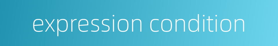 expression condition的同义词