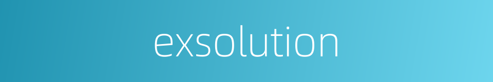 exsolution的同义词