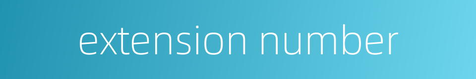 extension number的同义词