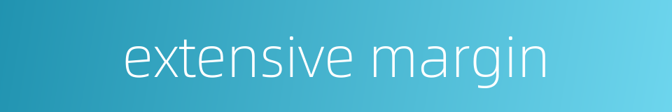 extensive margin的同义词