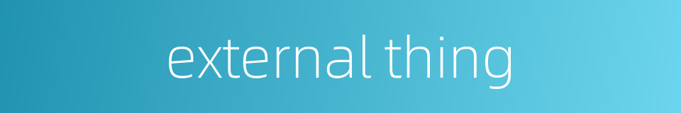 external thing的同义词